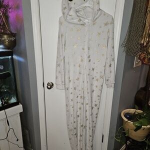 Secret Treasures Gray and Gold Star Pajama Onesie